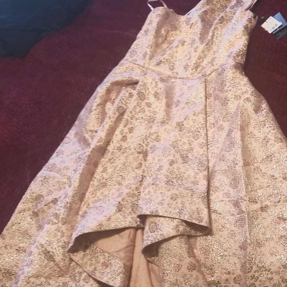 Pink high low , drop shoulder dress